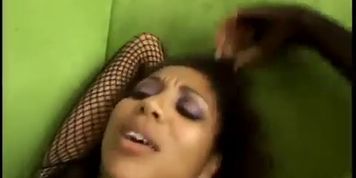 Black chick Krystal Wett is fucked by a 12-inch dick in her big black ass on couch (Kristal Wetts, Krystol Wett, Layla Monroe)