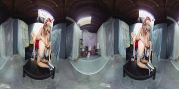 2 hot blonde lesbians in VR