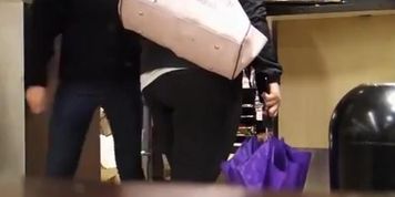 Fat ass getting coffee