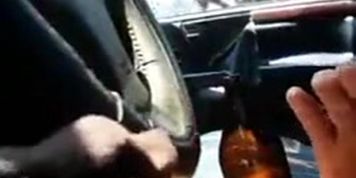 Big Cumshot for Mexican Girl In Car