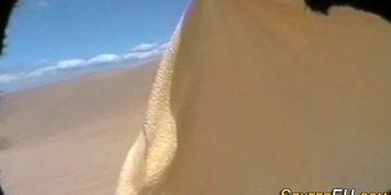 German teen pees on beach