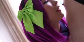 purple hair cock suck