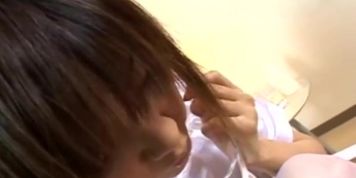 Horny Japanese nurse giving a hot handjob
