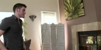 Dicks sucking ebony girl railed in her shaved pussy