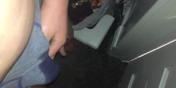 Chubby twink pisses in underwear then jacks off