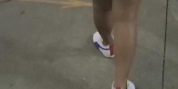 Public Sexy Thick Brown Teen Walking Showing Ass New Orleans Strip!!!
