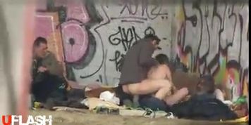 Voyeur Catches a Homeless Threesome