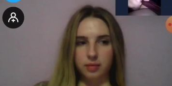 nice shy girl waching me jerking