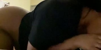 Pretty bitch eating cock
