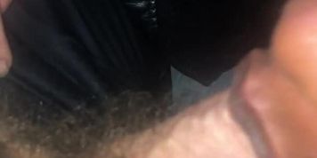 Latina teen and black girl double blowjob in public