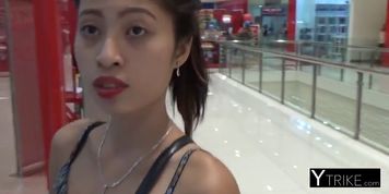 Horny backpacker wants to fuck with this hot Asian teen he just met