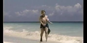 big boobs at the beach