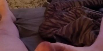Jacking his cock with my little feet makes my pussy so creamy!