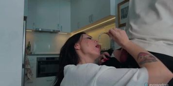 Step-brother fucked me in the kitchen