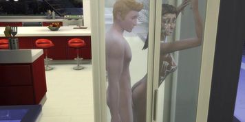Slim Teen With Small Tits Lets Her Daddy Screw Her In The Show Cubicle (Sims 4)