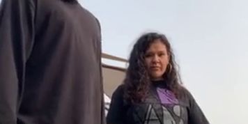 Mexican girl gets spanked in the park for skipping class