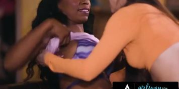 Whitney Wright is ready to fuck two interracial lezzies