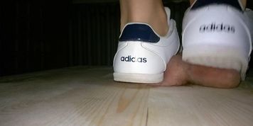 Adidas sneakers crushing balls until cum