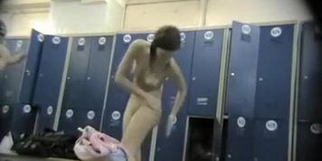 Locker room girl looks hot in panty and pantyhose