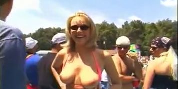 Blonde Woman Flashing In Public