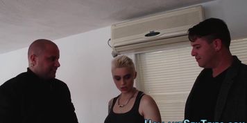 Real prostitute rubs cunt