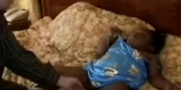 White perv plays with horny ebony midgets little pussy