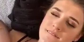 Teen slut sucking dick and moans whilst being fingered