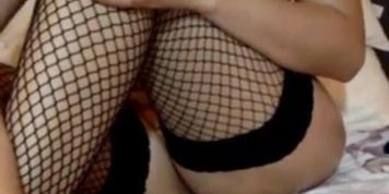 Latina masturbating with dildo on webcam