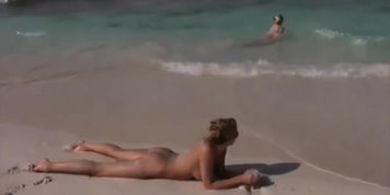 Slutty lezzies flash pussies fisting them on the beach