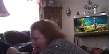 My Plumper Wife Chris suck off my dick and swallows in the front room. 4-14-2019
