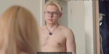 Step shares bed with step son after fight with husband - morning creampie