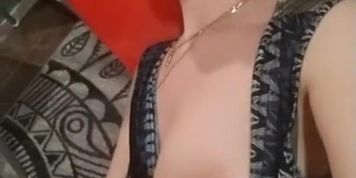 At friends house, a hot milf shows her cute tight pussy and perfect breast