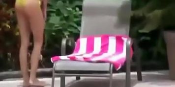 Teenage girls peeped topless at a pool
