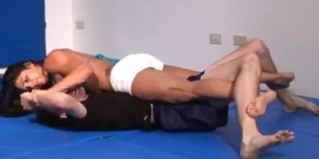 Very fit girl scissor