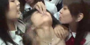 Japanese Lezdom Gangbang Humiliation in Bus