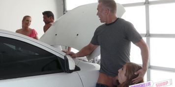 Fathers, cars and their daughters (Skylar Snow, Sloan Harper)