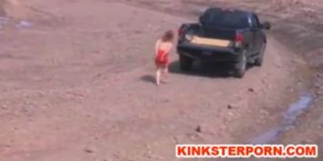 MILF BDSM Slave Catherine de Sade Outdoor Humiliation in Bondage