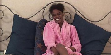 Amateur black girl makes her first ever video