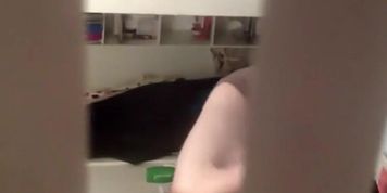 Peeping on neighbor's naked breasts