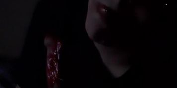 Wife eats fruit roll up off big cock
