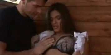 Pornstar Madelyn Marie Naked in a Stable