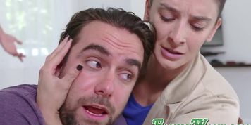 FAMILY WANK - Blonde Stepsister Paisley Bennett Rides Stepbros Fat Dick