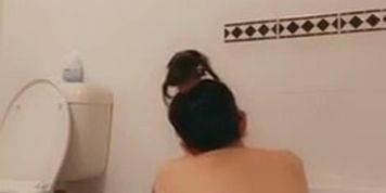 Nerdy Teen Shows Tight Holes in the Bath