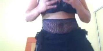 Big booby girl stripping and teasing with her huge fleshy melons