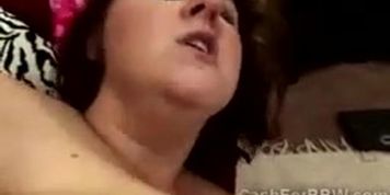 Chunky redhead beauty squeals with a huge dong in her sweet cunt