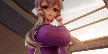 [3D MMD Giantess] Yukari Growth & Breast Expansion by AswaBaba