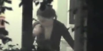 Sweet neighbour changes clothes in bedroom