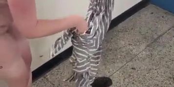 Chubby wife dared to strip naked and walk in public