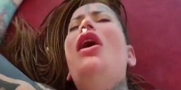 A tattooed nymphomaniac gets well fucked!