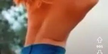 Grace Charris Naked golf swing ( titties out )